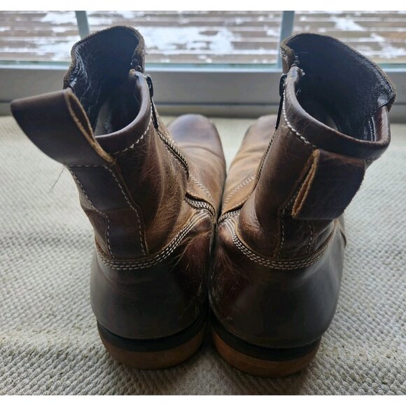 Bed Stu Mens Boots Size US 11 Leather Brown 6186 Zip Up UK 10 Stitch Distressed - Picture 10 of 13